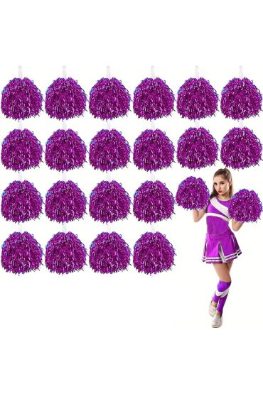 10 Çift ( 20 Adet ) Fuşya Renk 23 Nisan 19 Mayıs 29 Ekim Okul Gösteri Ponponları