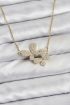 316L Çelik Zincir Gold Renk Zirkon Taşlı Kelebek Model Kadın Kolye - TJ-BKO10769