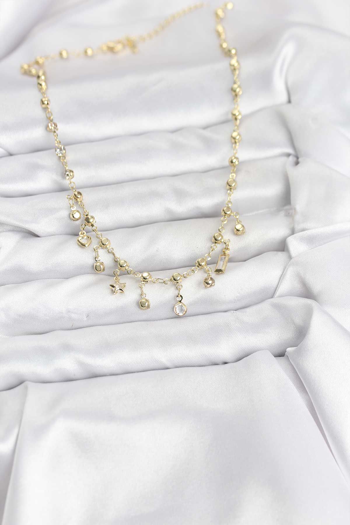 316L Çelik Zincir Gold Renk Kolye - TJ-BKO10784