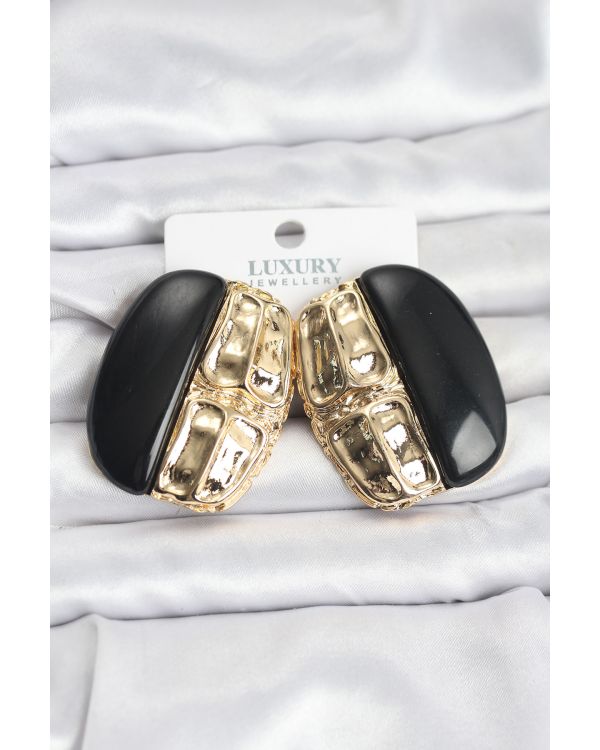 Siyah Renk Pirinç Vintage Kadın Küpe - TJ-BKP11497