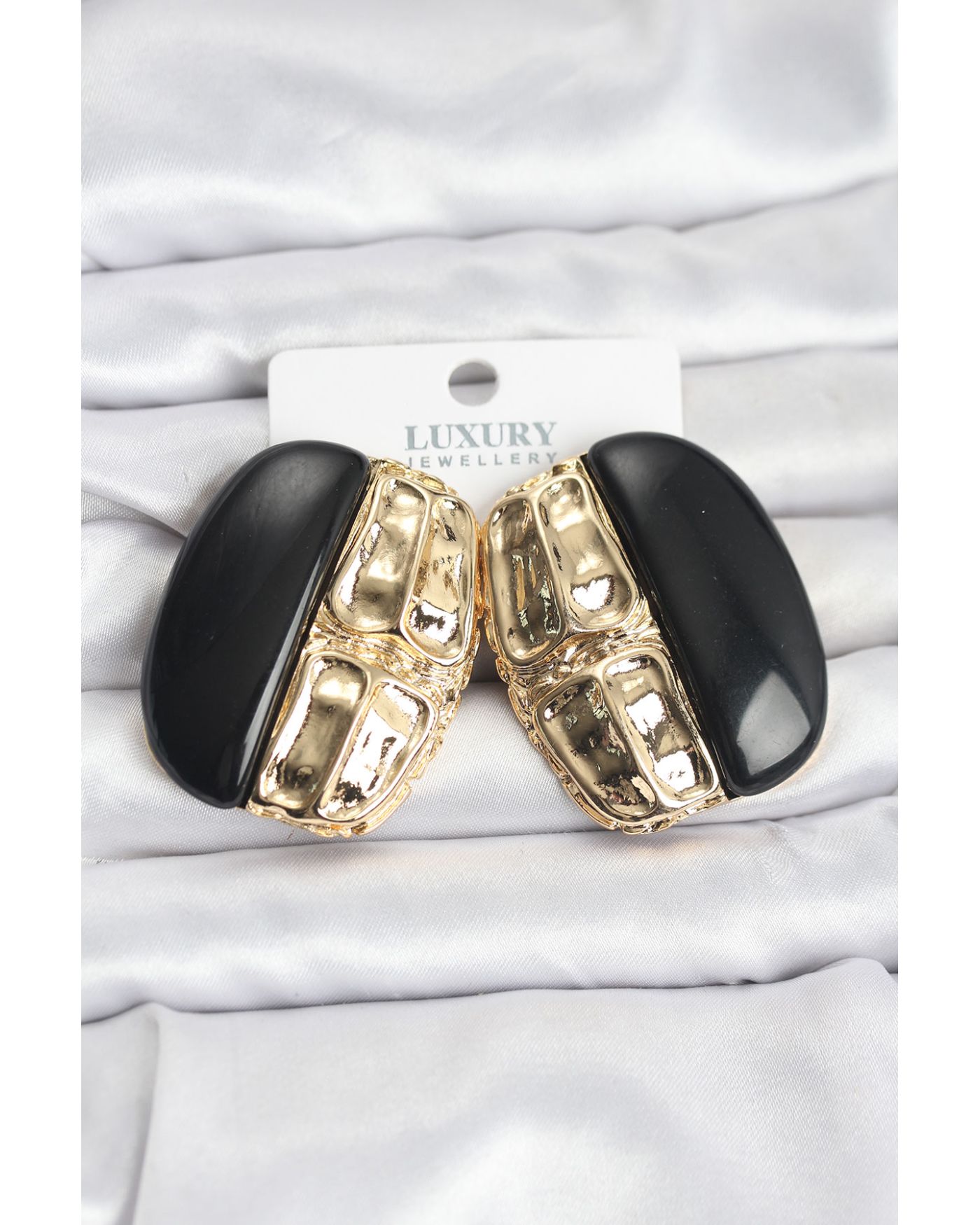 Siyah Renk Pirinç Vintage Kadın Küpe - TJ-BKP11497