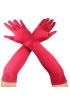 Kırmızı Renk Dirseğe Kadar Uzun Kumaş Eldiven 40 cm