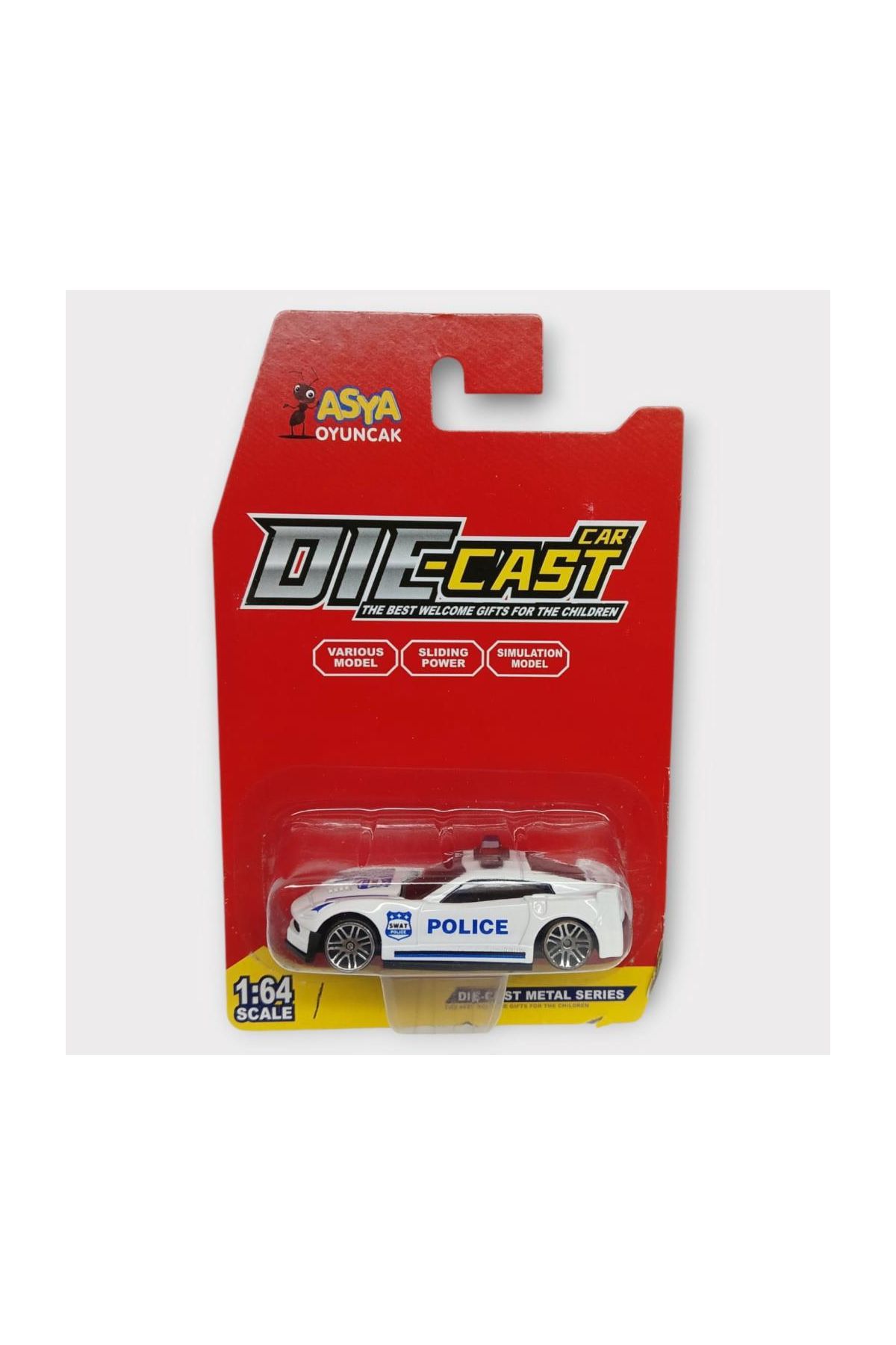 Metal Mini Polis Arabası  8 cm - Polis - 1