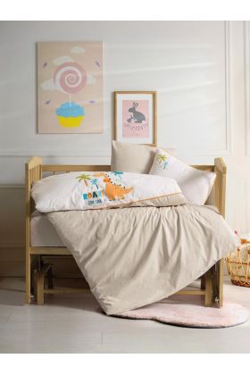 Punch Nakışlı Bebek Nev Takımı Kiddo Krem