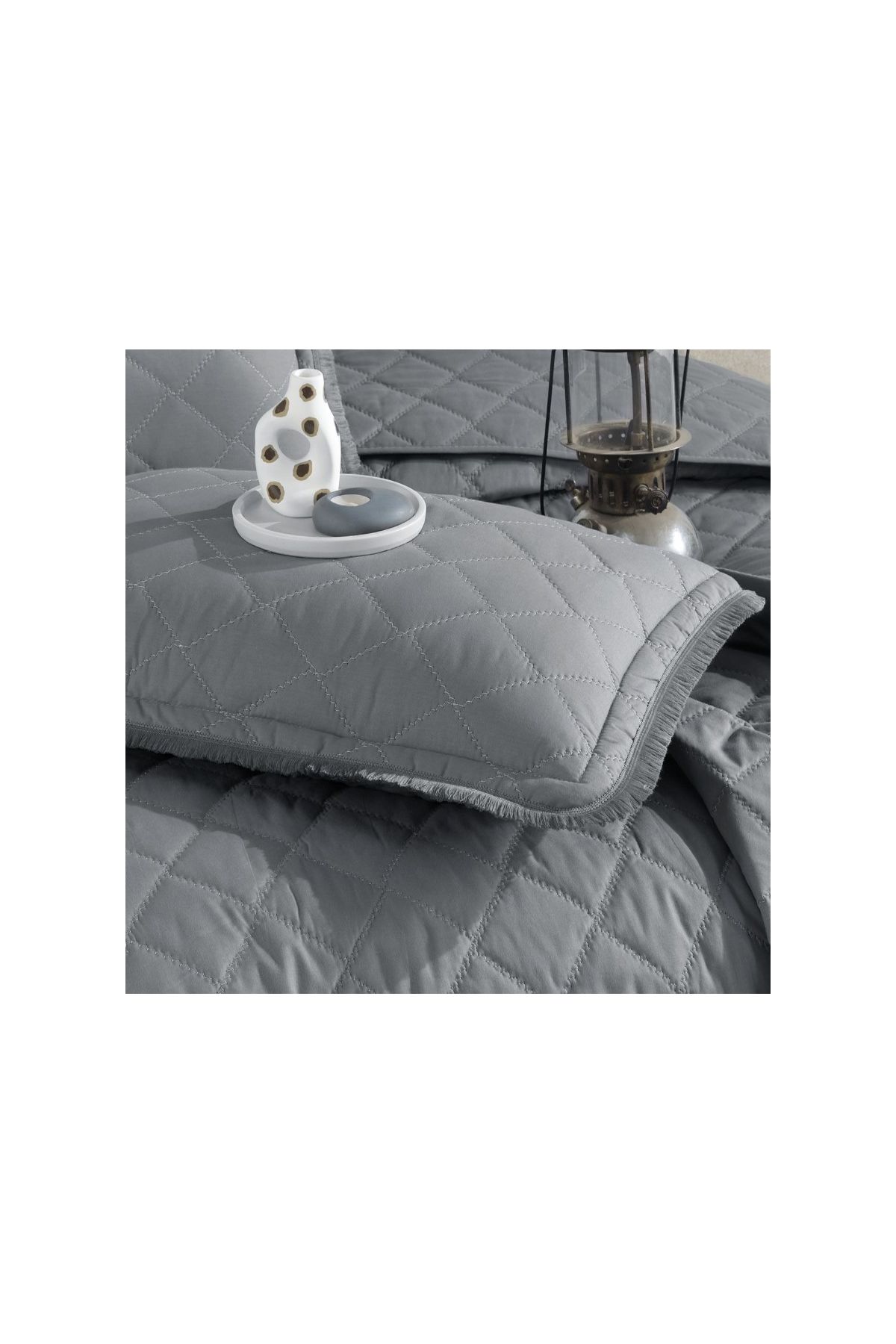 Çift Kişilik Yatak Örtüsü Tafana V6 Gri