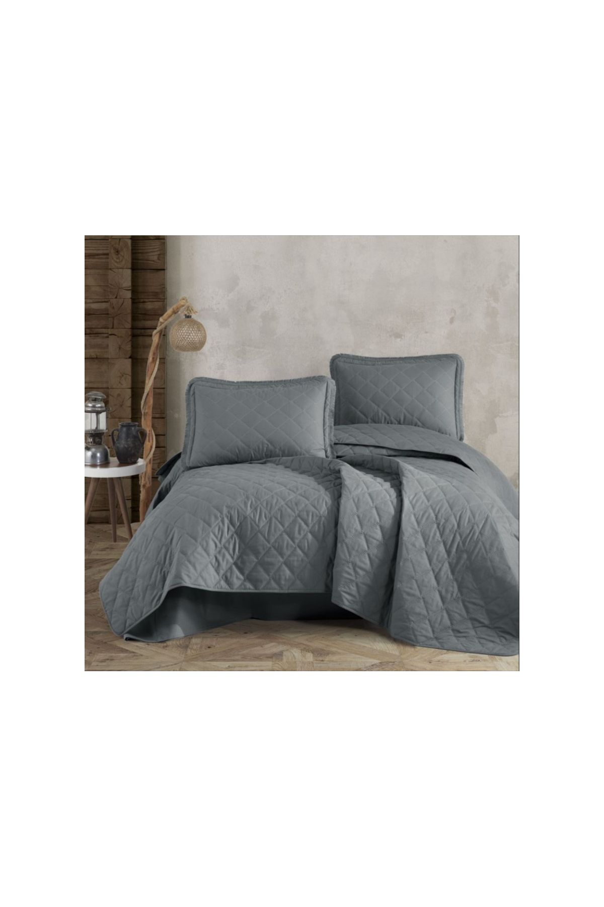 Çift Kişilik Yatak Örtüsü Tafana V6 Gri