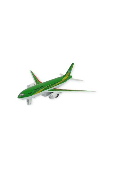 Çek Bırak Sesli Işıklı Metal Uçak - 180 - Yeşil