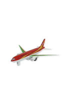 Çek Bırak Sesli Işıklı Metal Uçak - 180 - Kırmızı