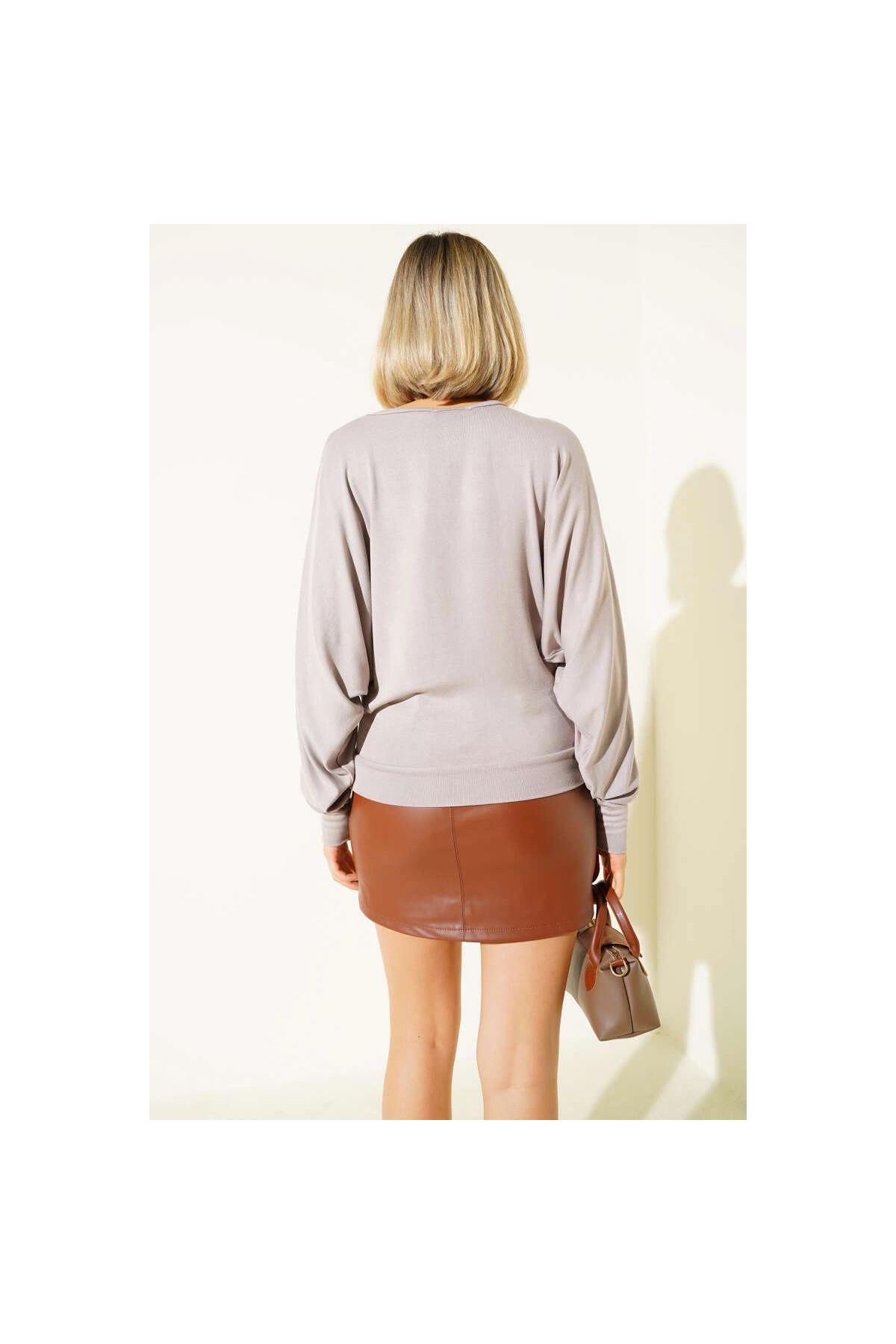 sa Kol Salaş Bluz Vizon T4273