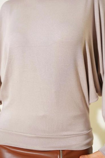 sa Kol Salaş Bluz Vizon T4273