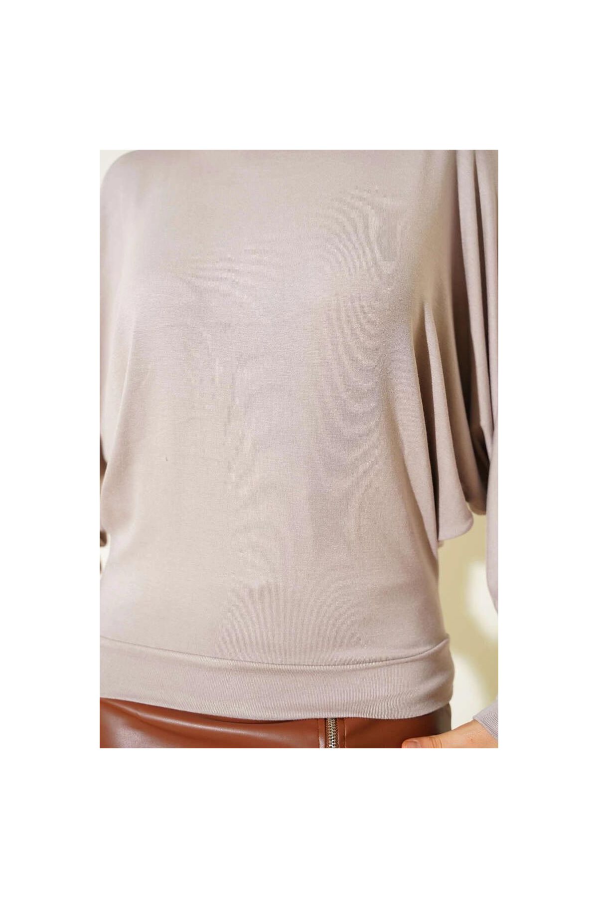 sa Kol Salaş Bluz Vizon T4273