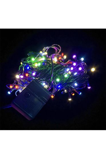 10 M 100 Led Damla Uçlu RGB Işık SİYAH Kablo MZ-17-2