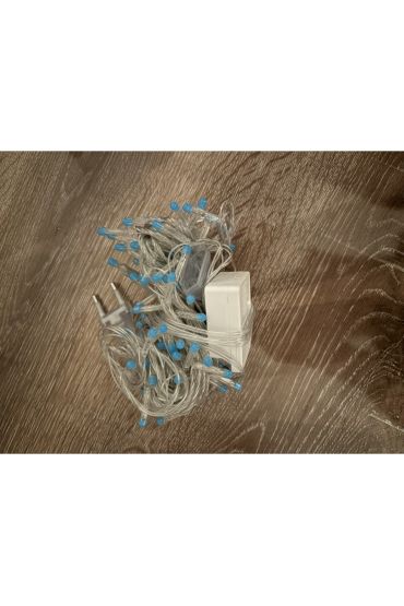 10 M 100 Led Damla Uçlu Mavi Işık Şeffaf Kablo MZ-17-6