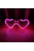 Pembe LED Işıklı Kalp Gözlük – 3 Modlu Parti & Glow Gözlüğü