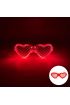 Kırmızı LED Işıklı Kalp Gözlük – 3 Modlu Parti & Glow Gözlüğü