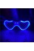 Mavi LED Işıklı Kalp Gözlük – 3 Modlu Parti & Glow Gözlüğü
