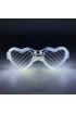Beyaz LED Işıklı Kalp Gözlük – 3 Modlu Parti & Glow Gözlüğü