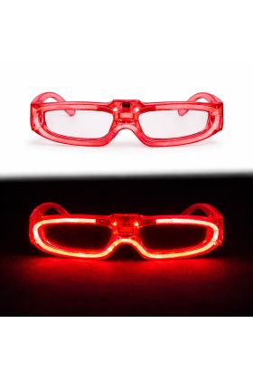 Kırmızı LED Işıklı Parti Gözlüğü 3 Modlu – Glow & Gece Eğlence Gözlüğü
