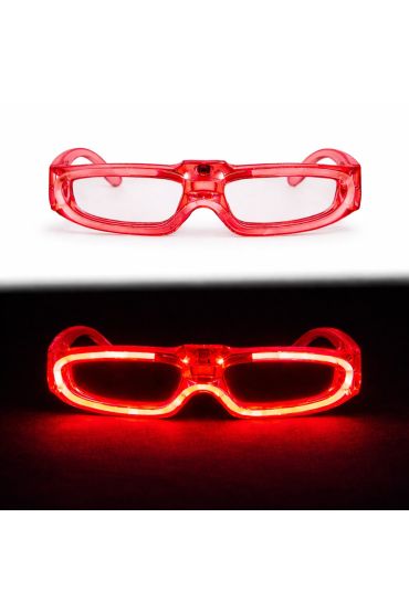 Kırmızı LED Işıklı Parti Gözlüğü 3 Modlu – Glow & Gece Eğlence Gözlüğü