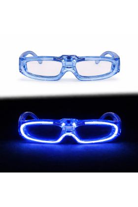 Mavi LED Işıklı Parti Gözlüğü 3 Modlu – Glow & Gece Eğlence Gözlüğü