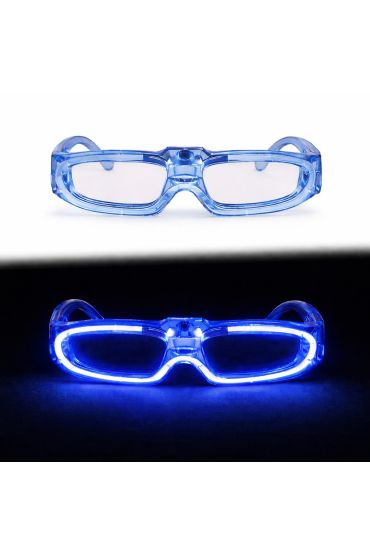 Mavi LED Işıklı Parti Gözlüğü 3 Modlu – Glow & Gece Eğlence Gözlüğü