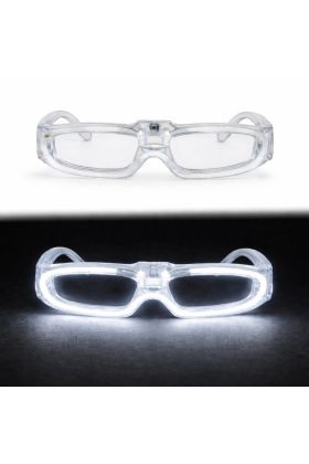 Beyaz LED Işıklı Parti Gözlüğü 3 Modlu – Glow & Gece Eğlence Gözlüğü