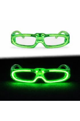 Yeşil LED Işıklı Parti Gözlüğü 3 Modlu – Glow & Gece Eğlence Gözlüğü