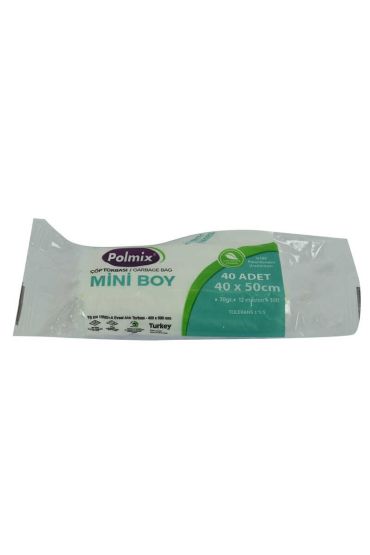 Çöp Torbası Mini Boy 40x50Cm 70Gr 12Mikron 10Lt Şeffaf Rulo 40 Adet