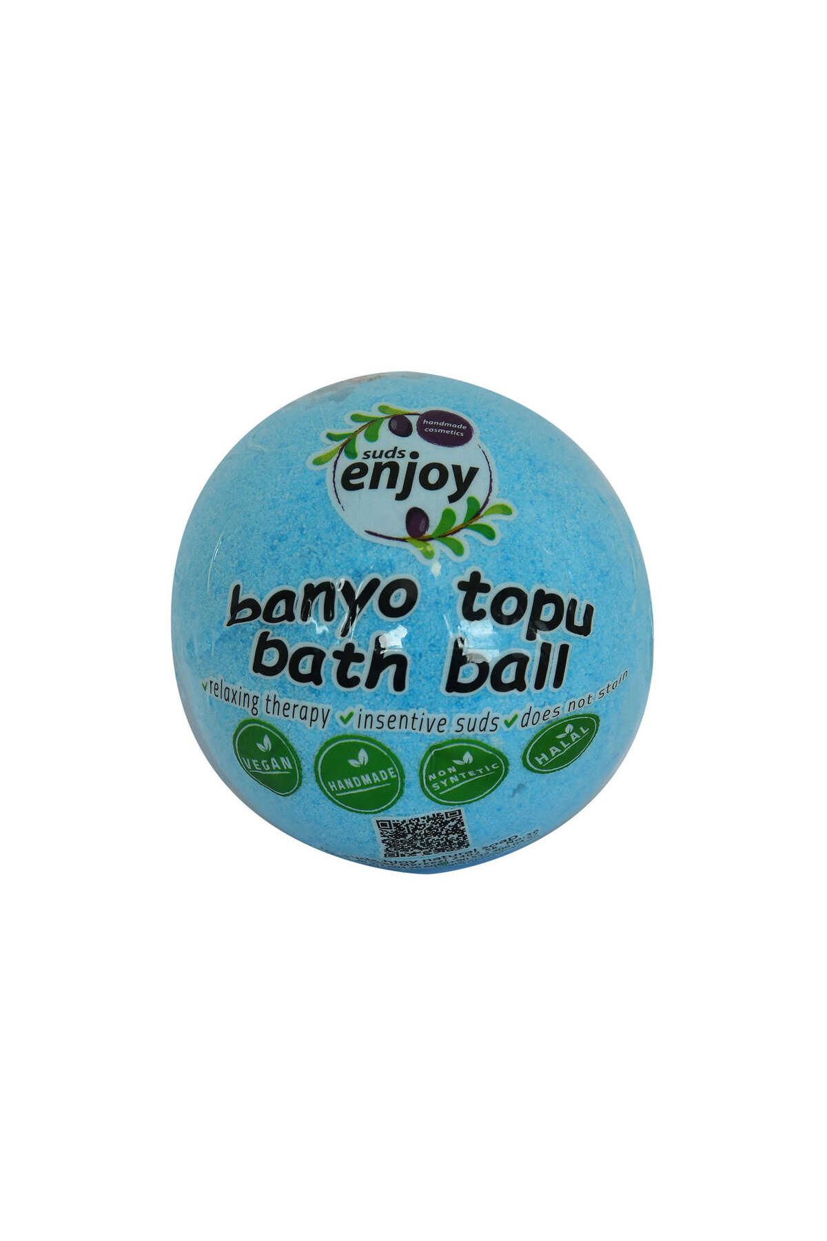 Himalaya Tuzlu El Yapımı Banyo Küvet Topu Sabunu Mavi 90-120 Gr