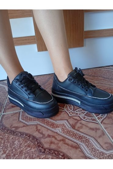Kadın Yüksek Taban Rahat Şık Günlük  Spor Ayakkabı Siyah Renk