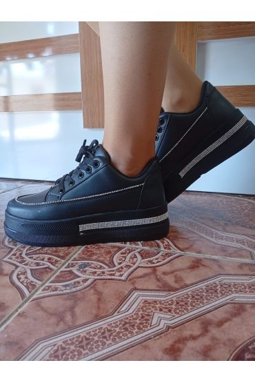 Kadın Yüksek Taban Rahat Şık Günlük  Spor Ayakkabı Siyah Renk