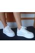 Kadın Yüksek Taban Rahat Şık Günlük Spor Ayakkabı Beyaz Renk