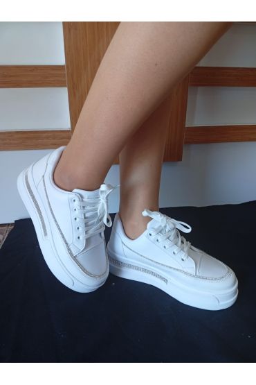 Kadın Yüksek Taban Rahat Şık Günlük Spor Ayakkabı Beyaz Renk