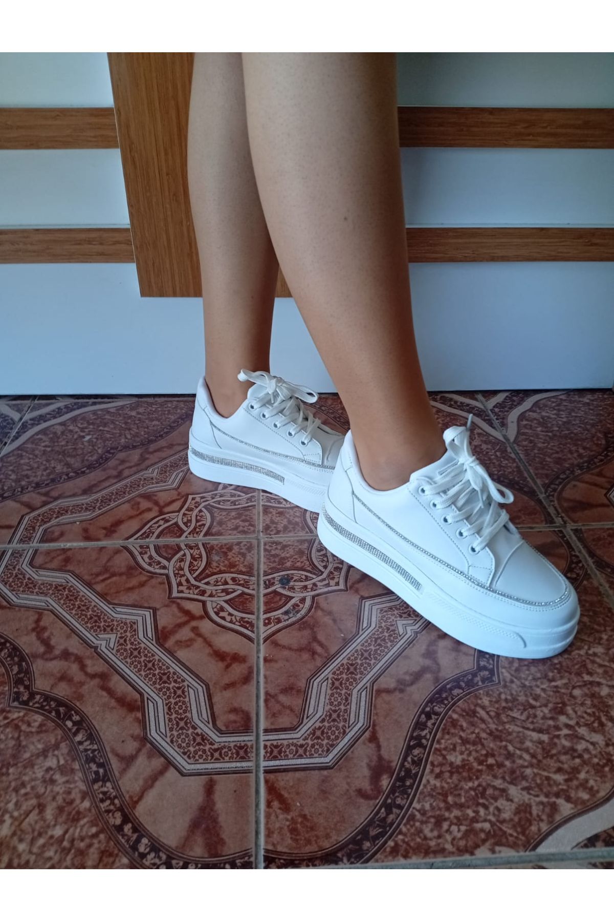 Kadın Yüksek Taban Rahat Şık Günlük Spor Ayakkabı Beyaz Renk
