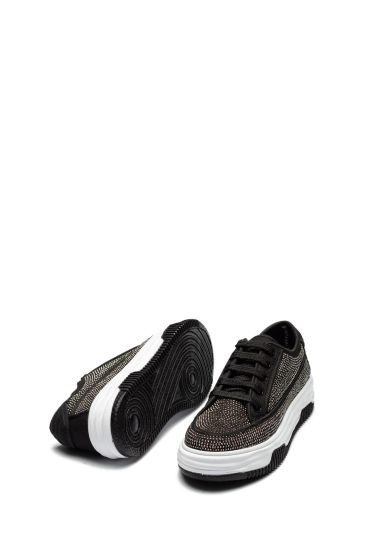 Kadın Yüksek Taban Rahat Şık Günlük Spor Ayakkabı Siyah Renk