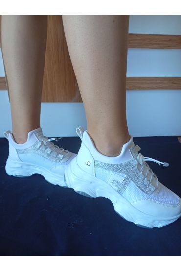 Kadın Yüksek Taban Rahat Şık Günlük Spor Ayakkabı Beyaz Renk