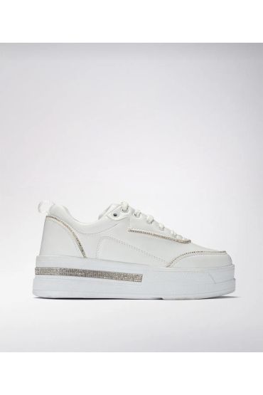 Kadın Yüksek Taban Rahat Şık Günlük Spor Ayakkabı Beyaz Renk