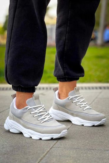 KB-707   Taş Süet Yüksek Taban Bağcıklı Günlük Erkek Ayakkabı