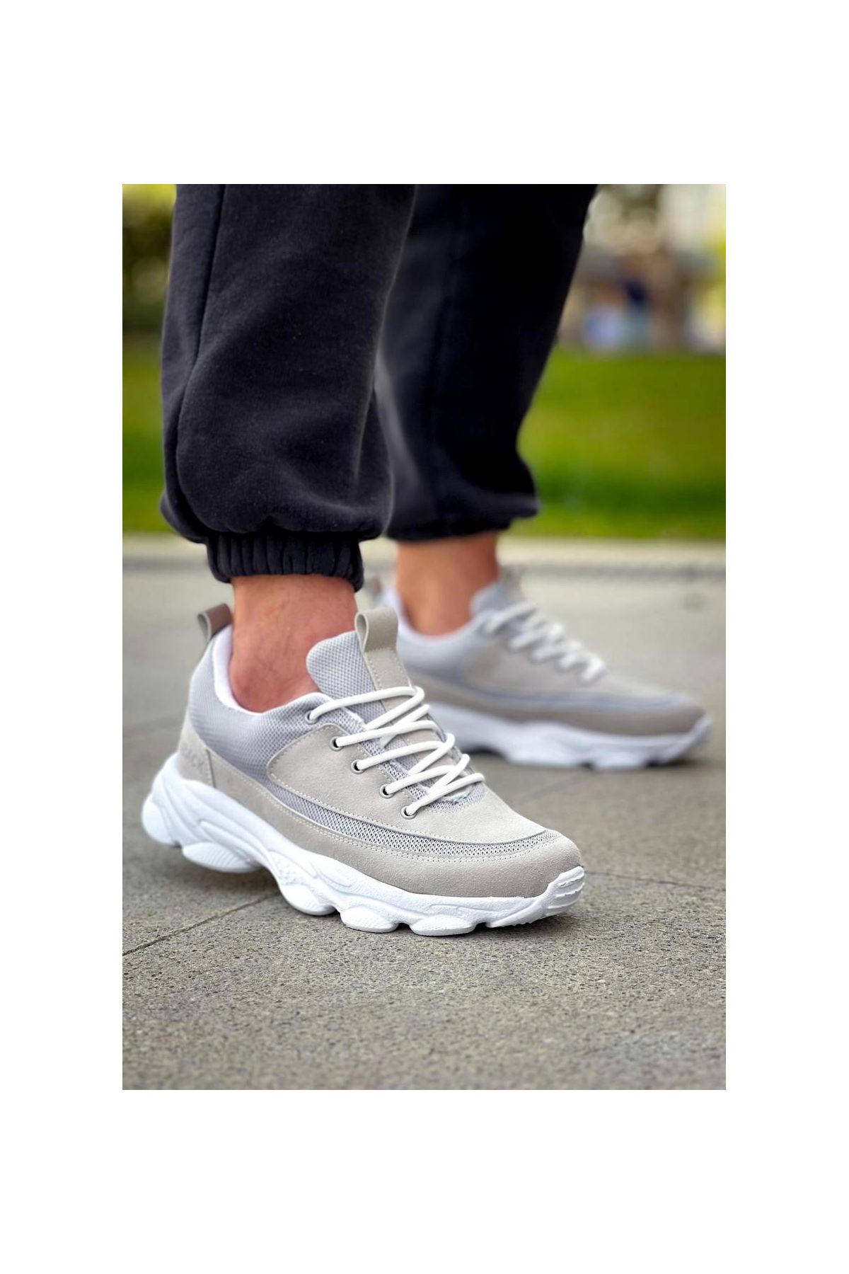 KB-707   Taş Süet Yüksek Taban Bağcıklı Günlük Erkek Ayakkabı