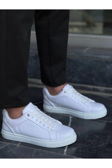 KB-BX1   Beyaz Cilt Yüksek Beyaz Taban Günlük Erkek Ayakkabı