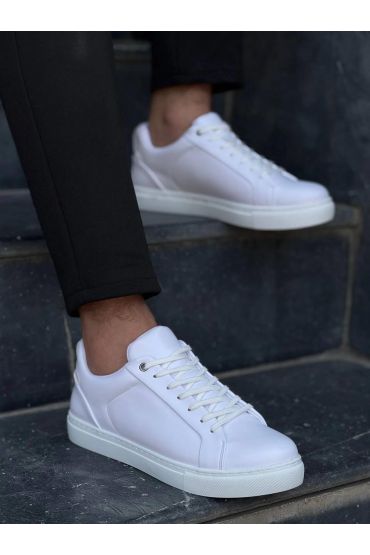KB-BX1   Beyaz Cilt Yüksek Beyaz Taban Günlük Erkek Ayakkabı