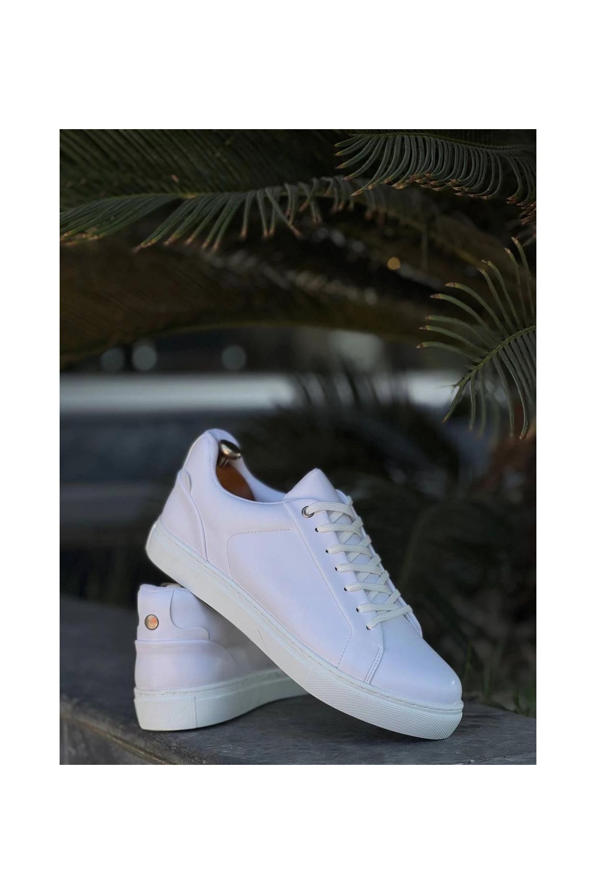 KB-BX1   Beyaz Cilt Yüksek Beyaz Taban Günlük Erkek Ayakkabı