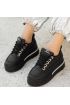 Lulu Siyah Cilt Bağcıklı Spor Ayakkabı