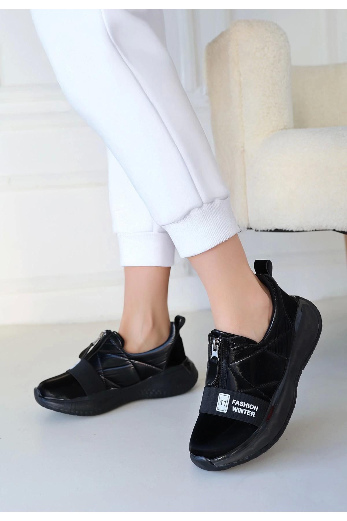 Nikeo Siyah Paraşüt Siyah Tabanlı Spor Ayakkabı