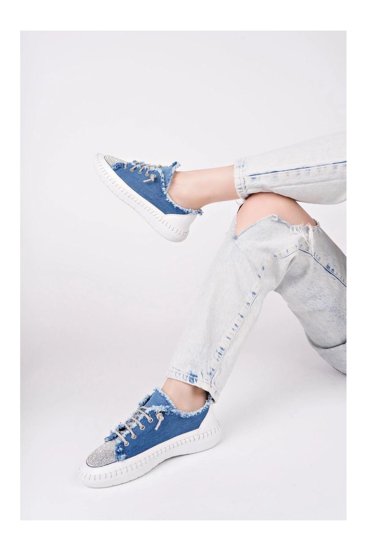 Enber Mavi Kot Bağcıklı Spor Ayakkabı