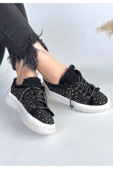 Guji Siyah Kot Bağcıklı Spor Ayakkabı