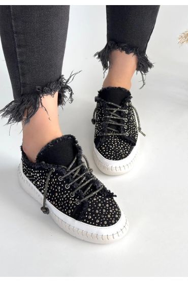 Guji Siyah Kot Bağcıklı Spor Ayakkabı