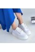 Carin Beyaz Keten Bağcıklı Spor Ayakkabı