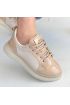 Piona Bej Rugan Bağcıklı Spor Ayakkabı