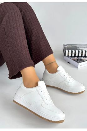 Ceyyan Beyaz Cilt Bağcıklı Spor Ayakkabı